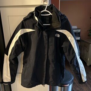 The North Face Black and White winter coat/ski jacket